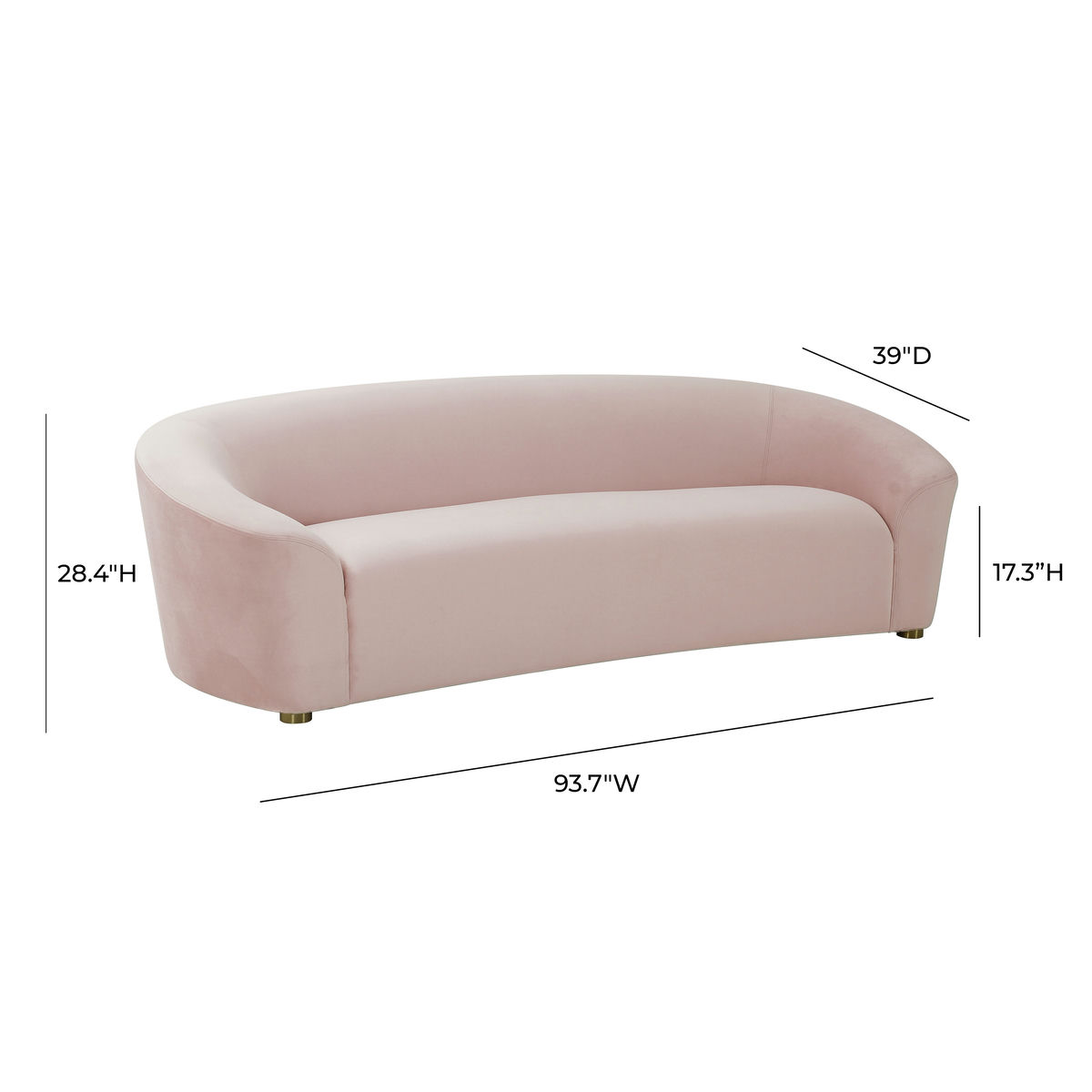 TOV Furniture Serenity Blush Velvet Sofa
