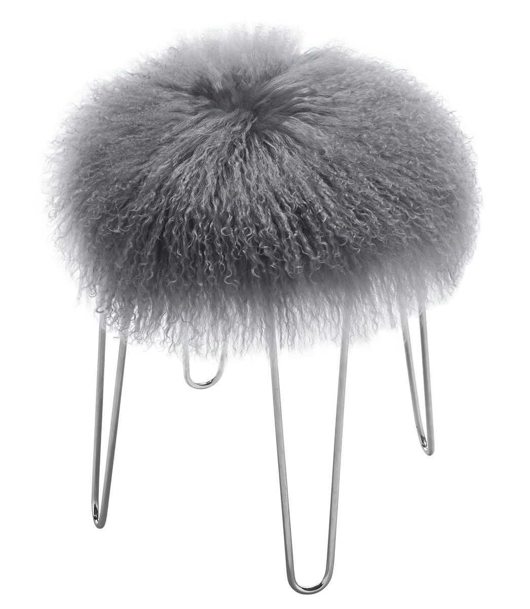 TOV Furniture Zelda Grey Sheepskin Bench