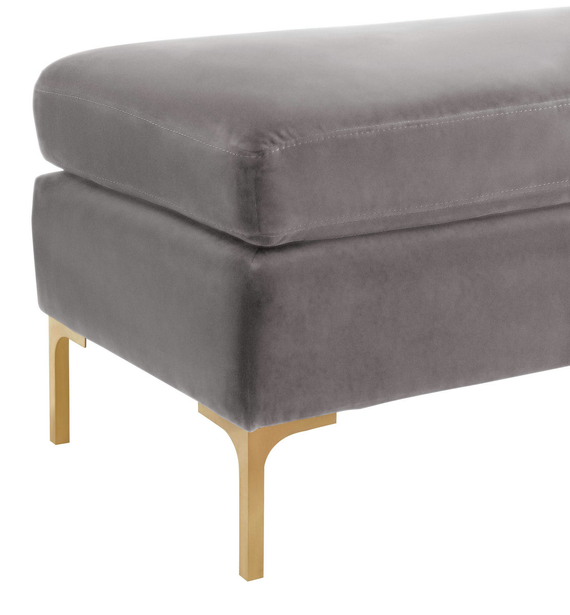 TOV Furniture Delilah Grey Velvet Bench