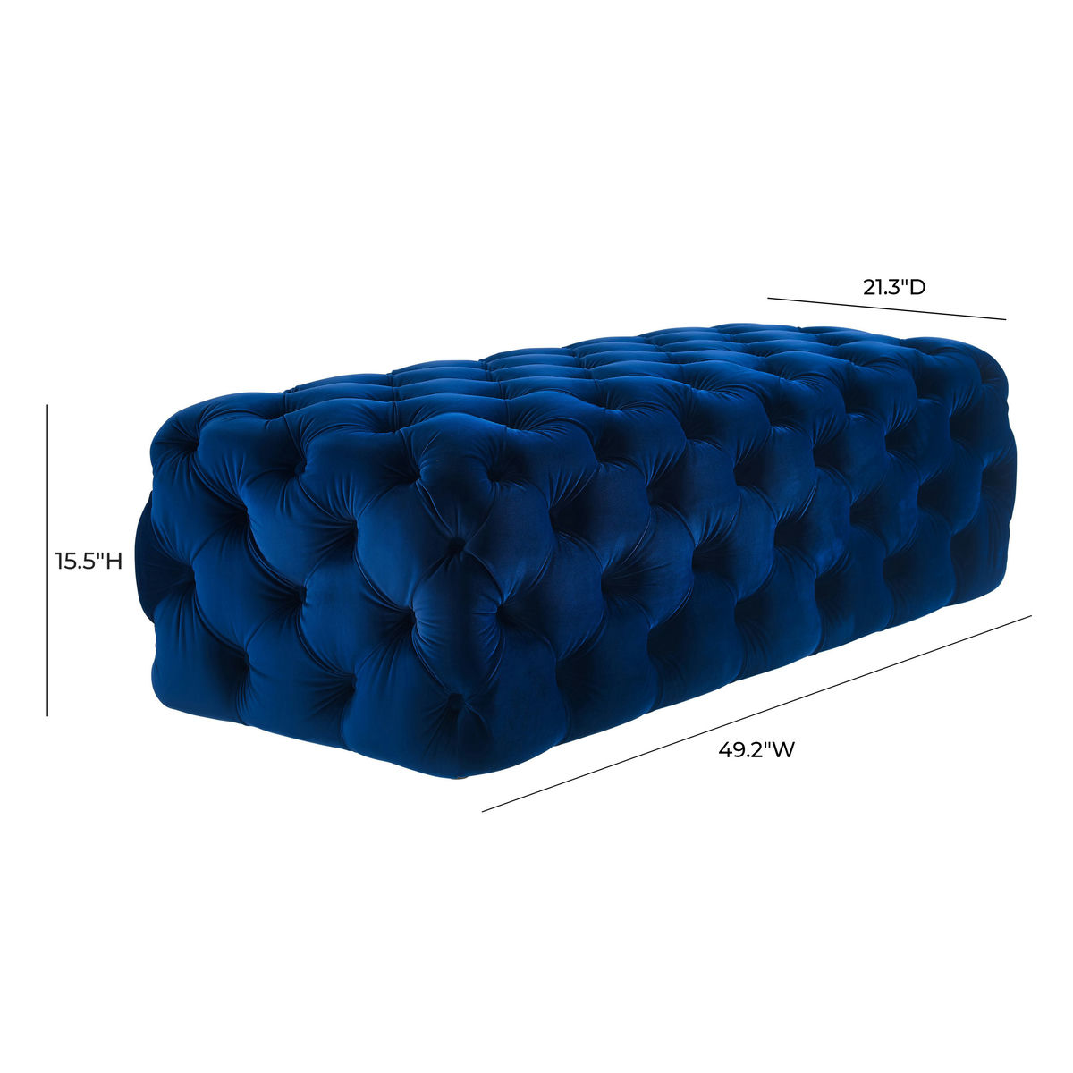 TOV Furniture Kaylee Navy Velvet Ottoman