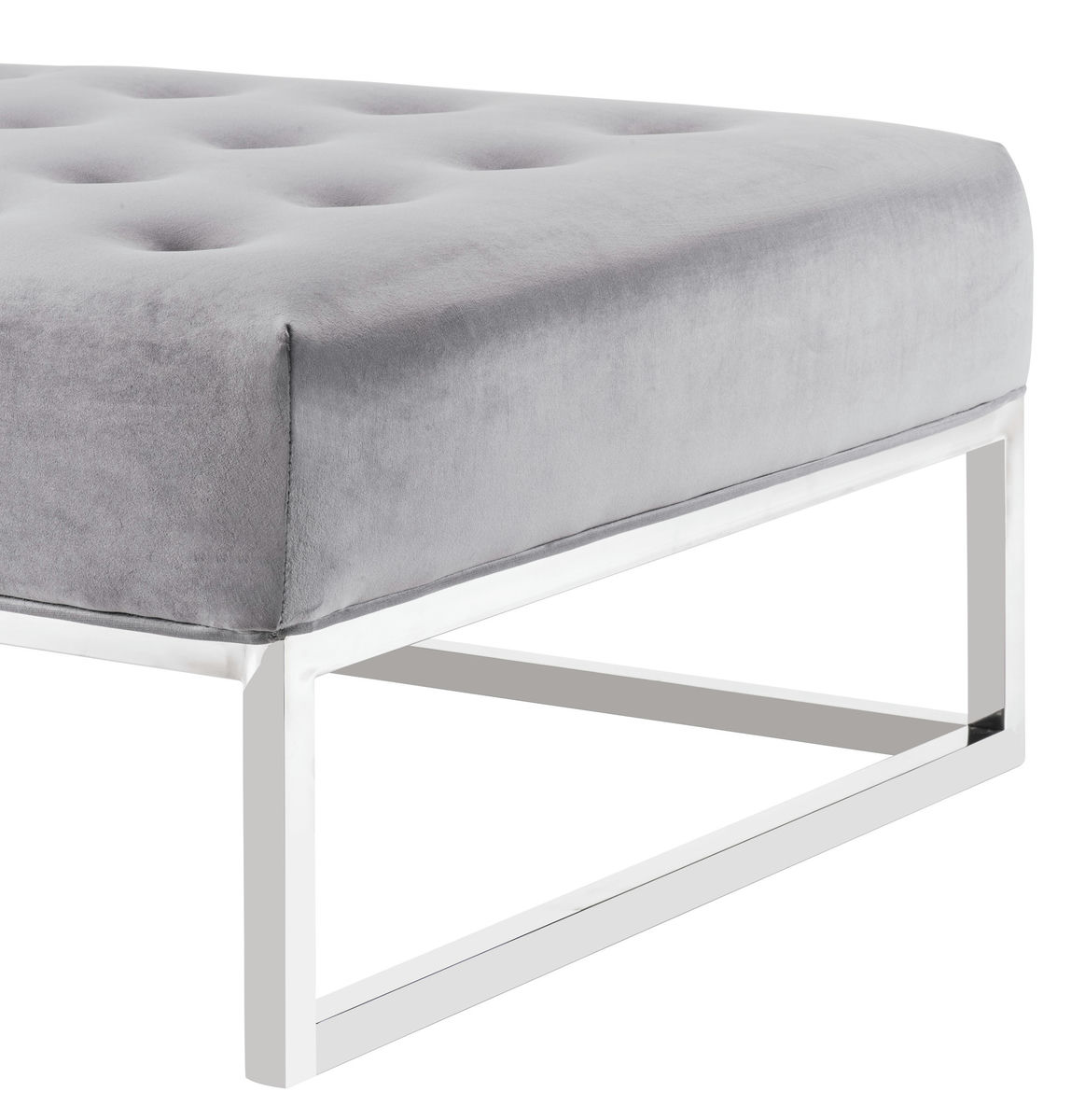 TOV Furniture Nova Grey Velvet Ottoman