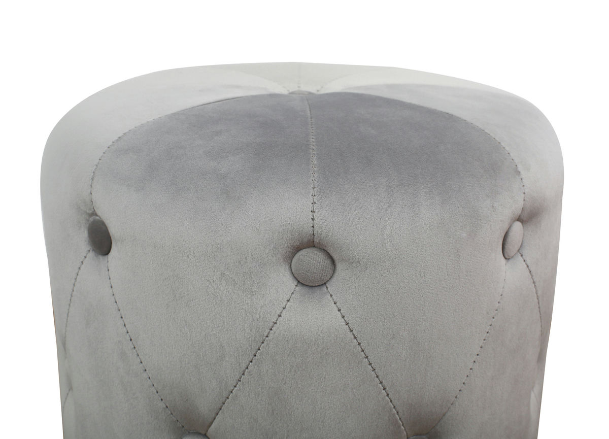 TOV Furniture Skylar Grey Velvet Ottoman
