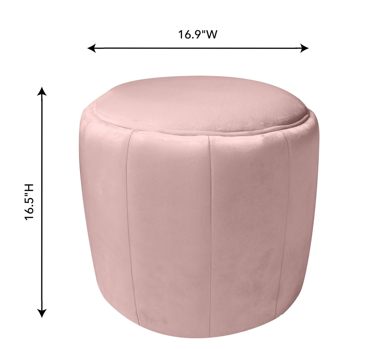 TOV Furniture Ives Blush Velvet Ottoman