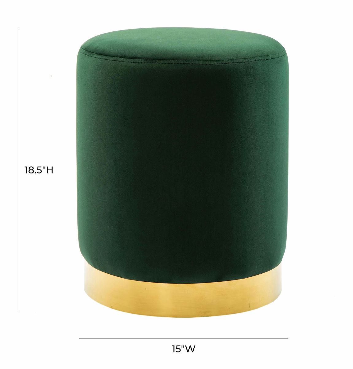TOV Furniture Pri Forest Green Velvet Ottoman