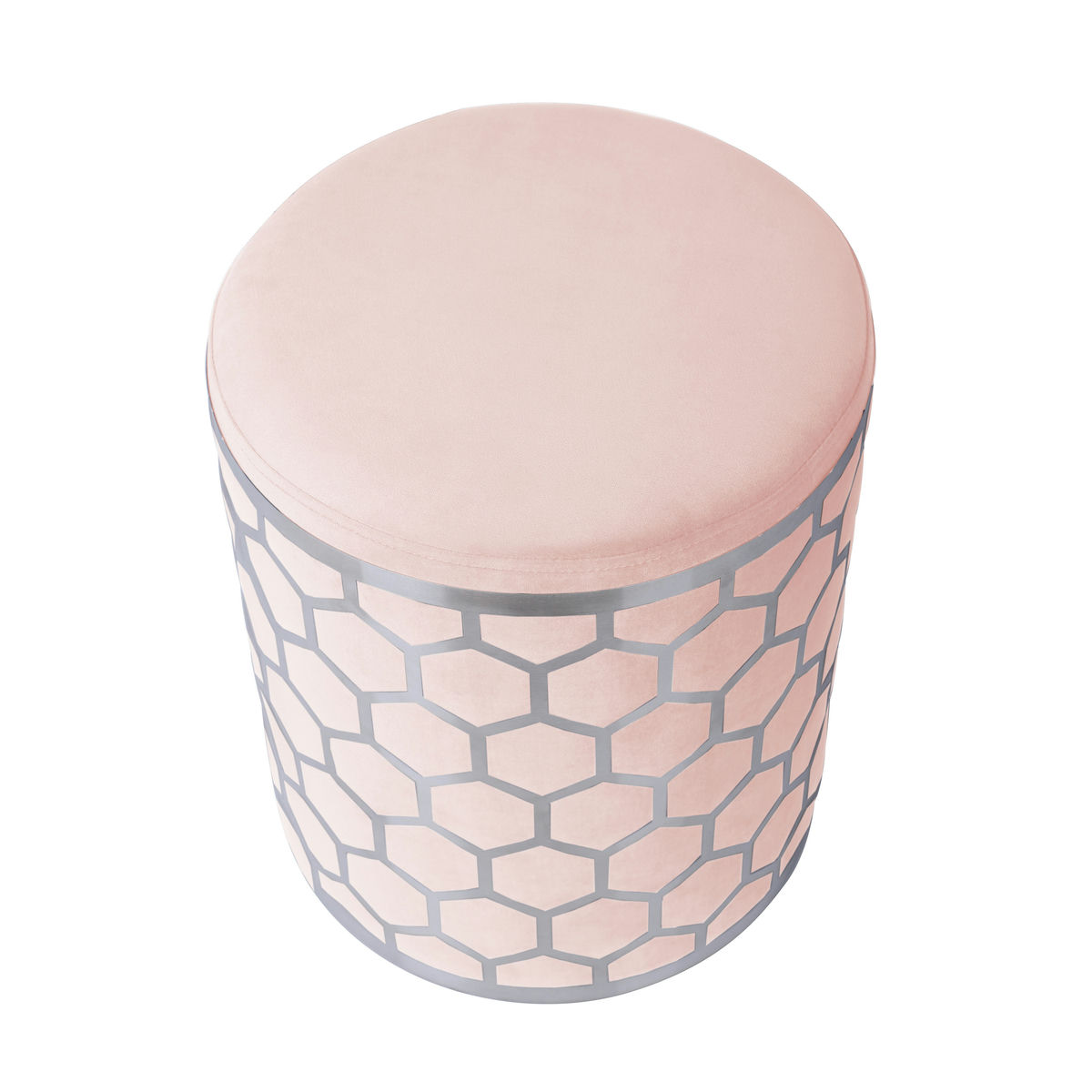 TOV Furniture Aubrey Blush Velvet Ottoman