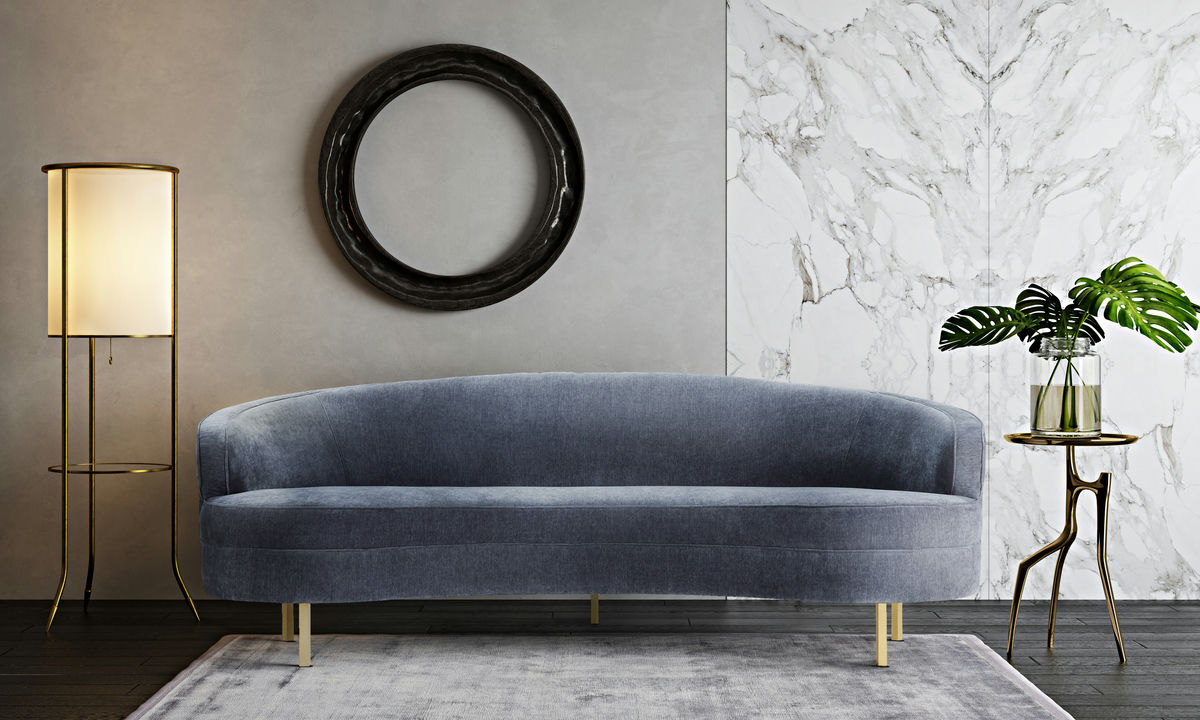 TOV Furniture Baila Grey Velvet Sofa