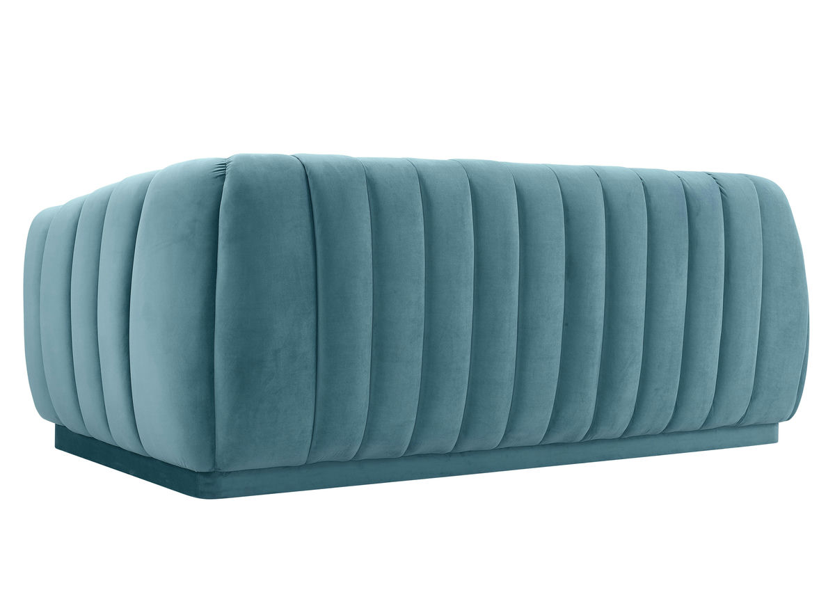 TOV Furniture Arno Sea Blue Velvet Sofa