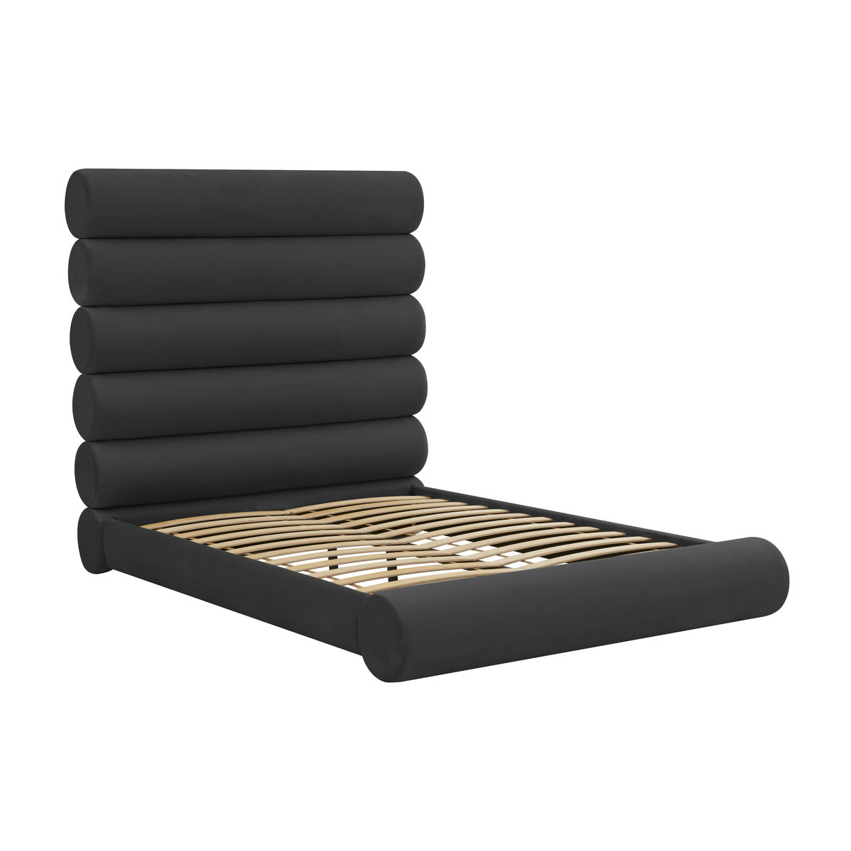 TOV Furniture Durwin Black Velvet Bed in King