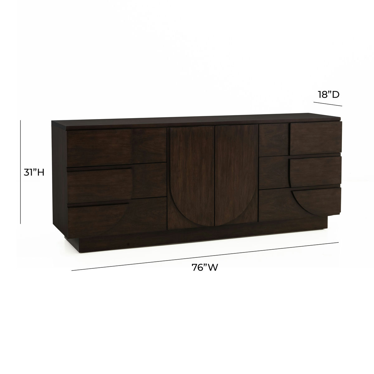 TOV Furniture Simone Chocolate Brown Credenza
