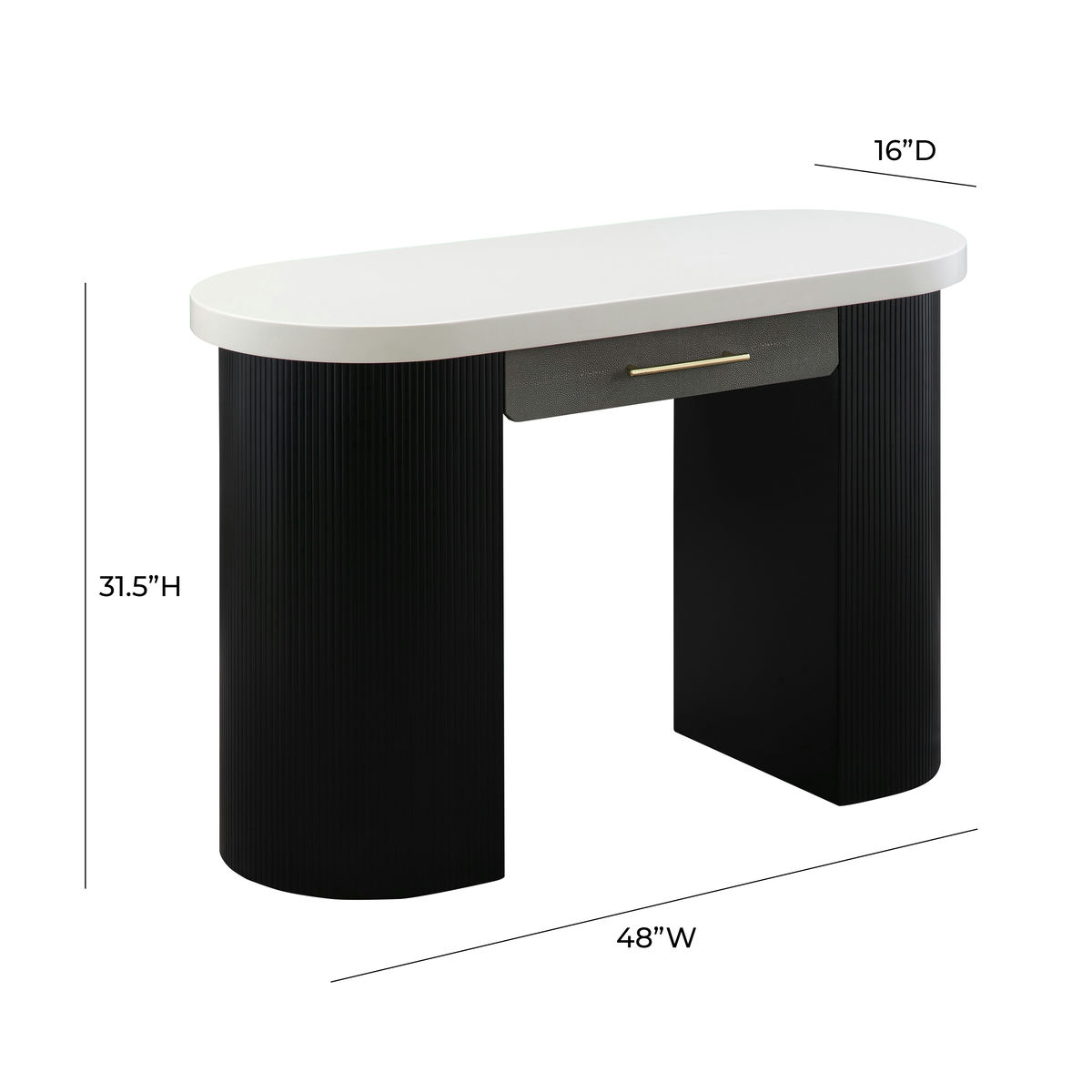 TOV Furniture Makai Cream and Charcoal Desk/Console