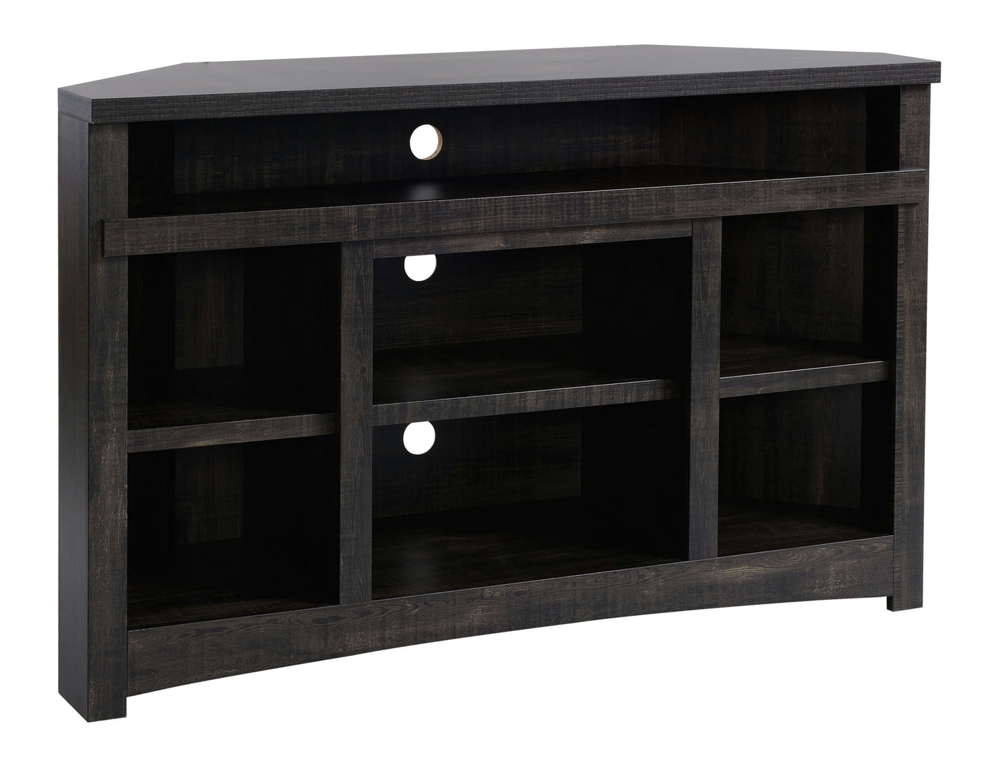 Corner Unit Rough Sawn Dark Oak Finish TV Stand
