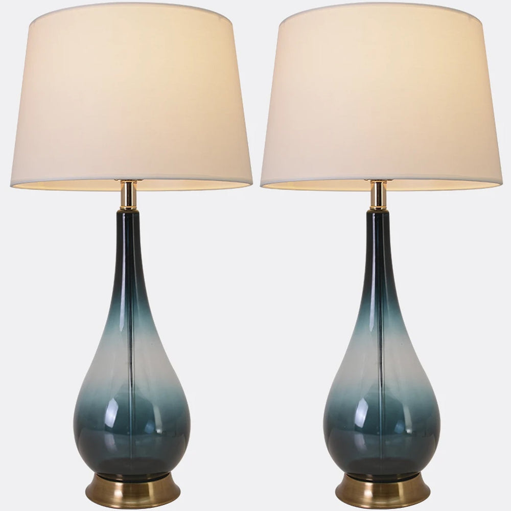 Lola Big 30" Table Lamp (Set Of 2) - Dark Green Ombre