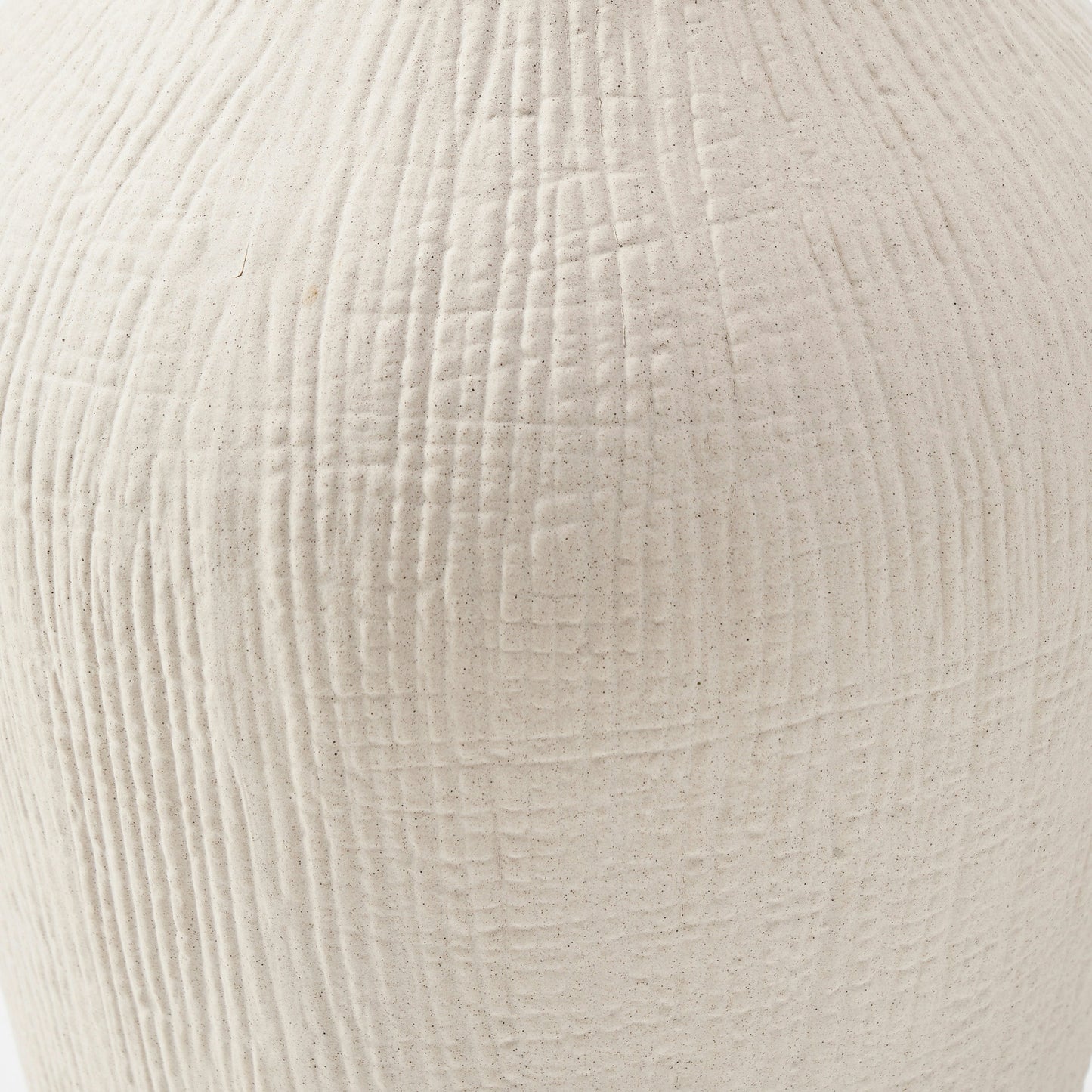 Akasia Matte Textured Ivory Ceramic Vase