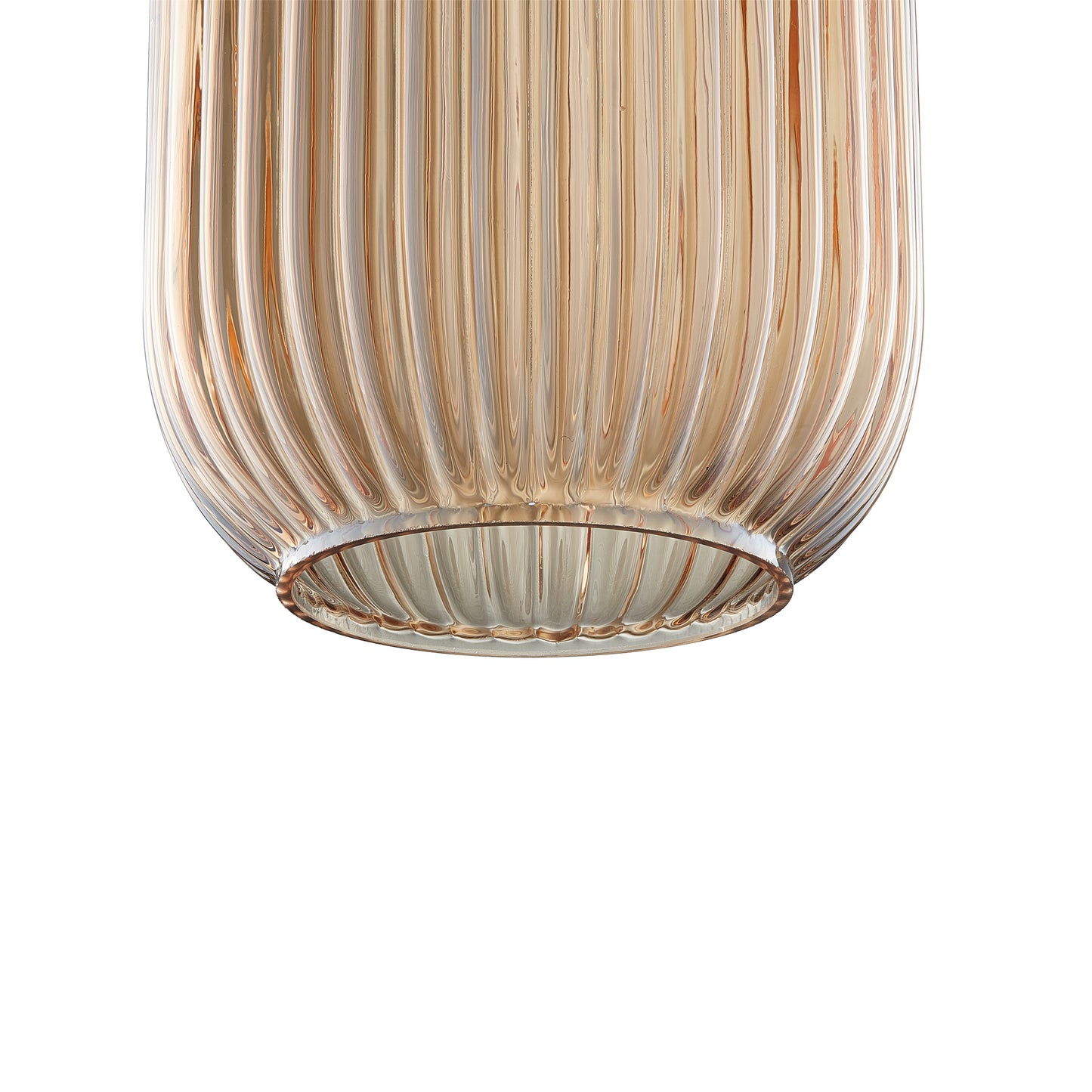 Carro Home Circulus Little Amber Ribbed Glass Mini Pendant Light