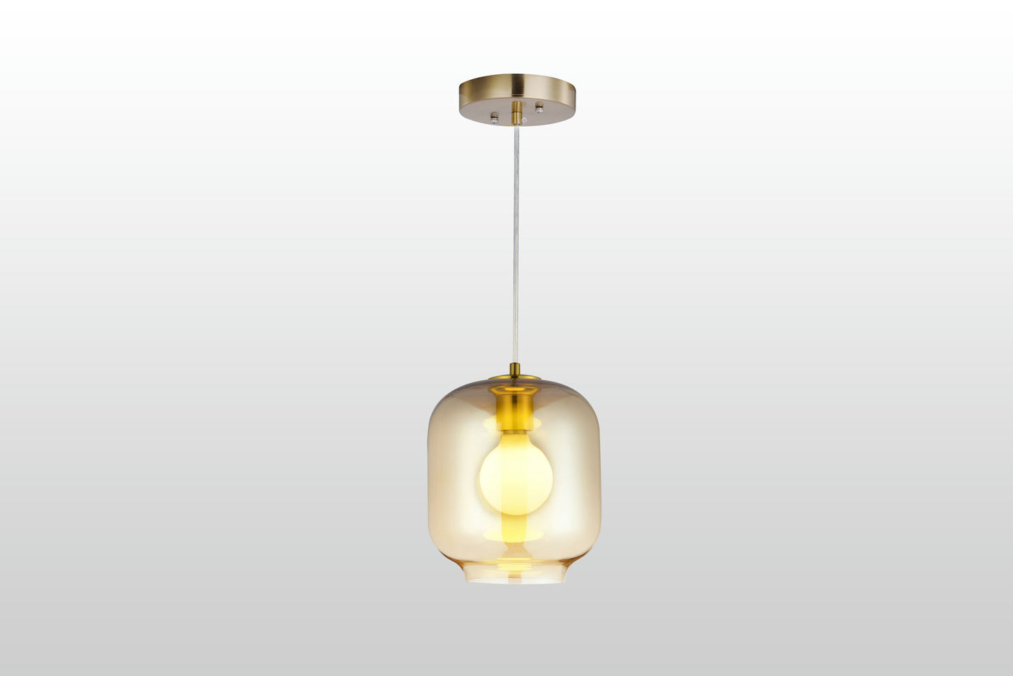 Carro Home Lowell Brilliant Amber Glass Pendant Light