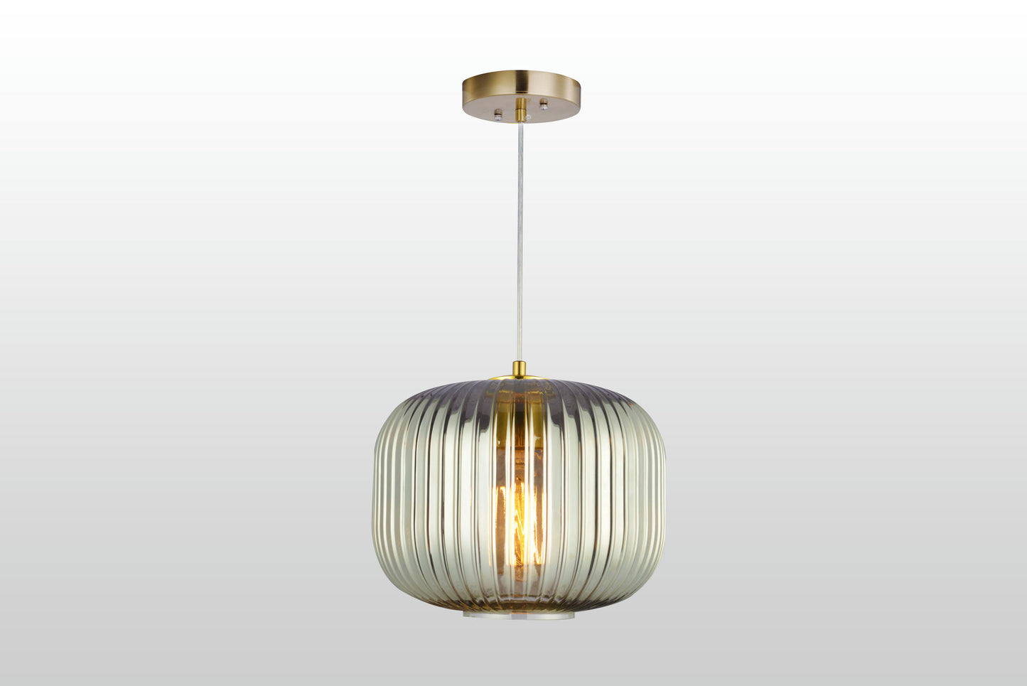 Carro Home Circulus Big Smoke Gray Ribbed Glass Pendant Light
