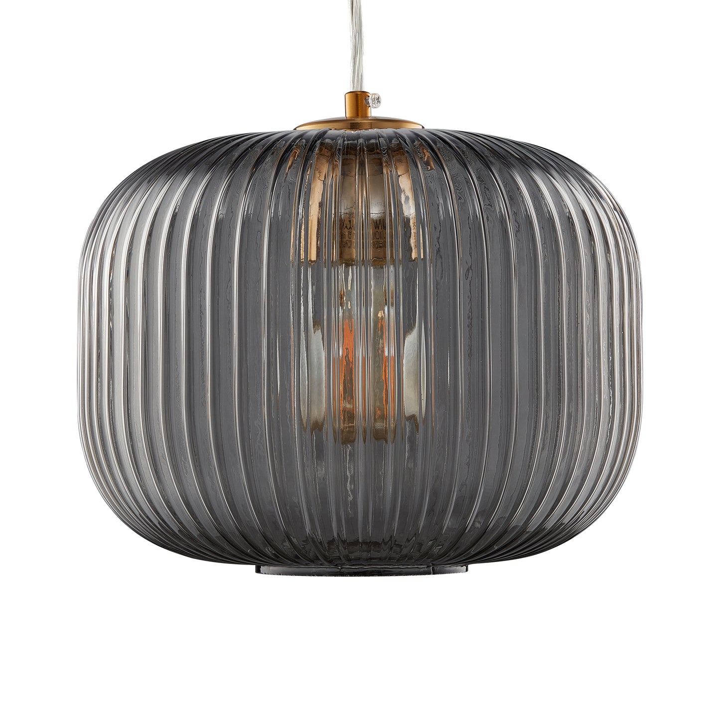 Carro Home Circulus Big Smoke Gray Ribbed Glass Pendant Light