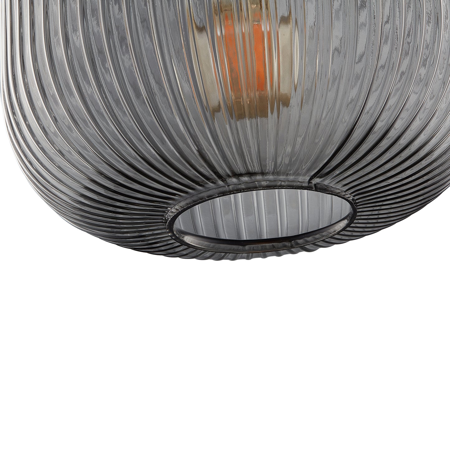 Carro Home Circulus Big Smoke Gray Ribbed Glass Pendant Light