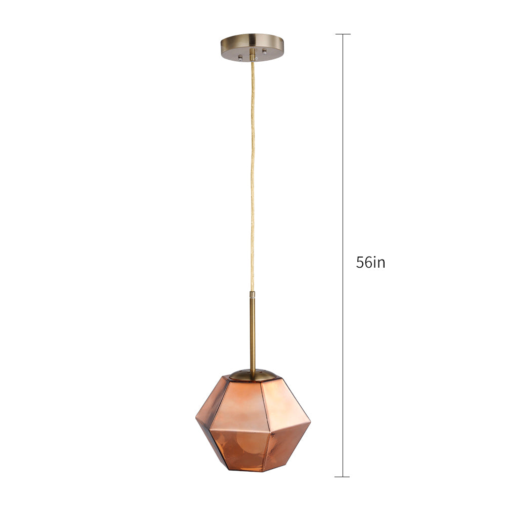 Carro Home Pegase Jewel Tone Glass Pendant Light – Mocca Bronzite