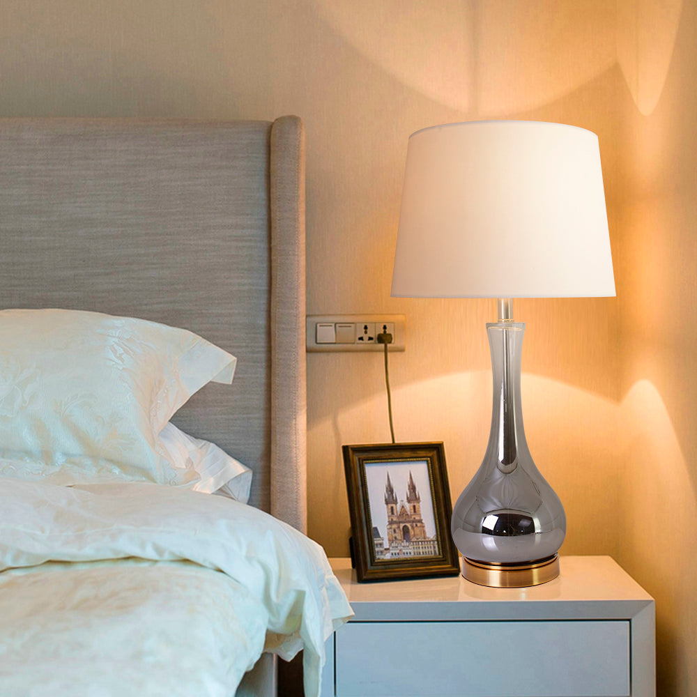 Melati 28" Table Lamp (Set Of 2) - Chrome Grey Ombre