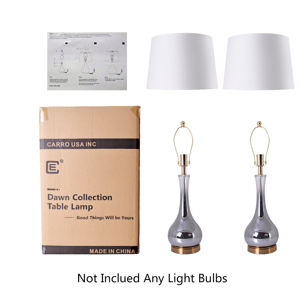 Melati 28" Table Lamp (Set Of 2) - Chrome Grey Ombre