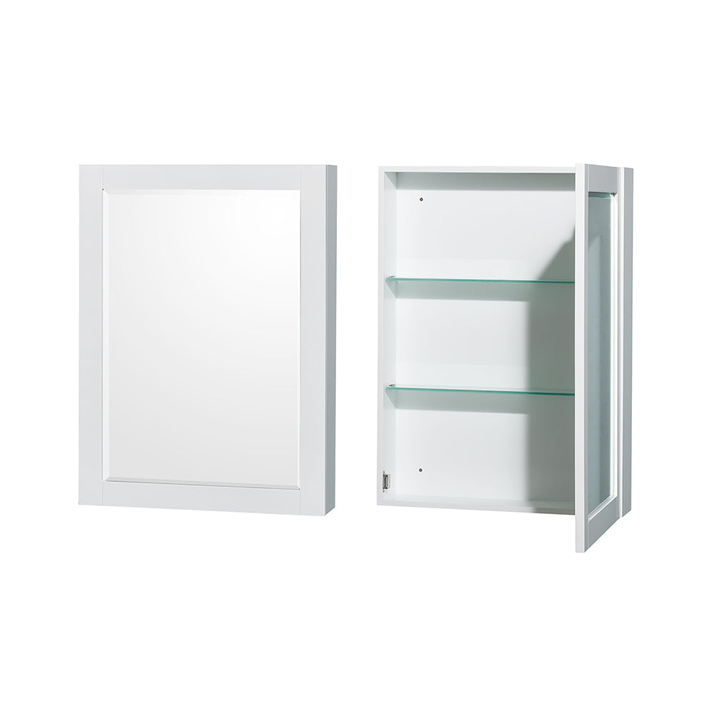 Sheffield 30" Single Vanity in White, Carrara Marble Top, Medicine Cabinet