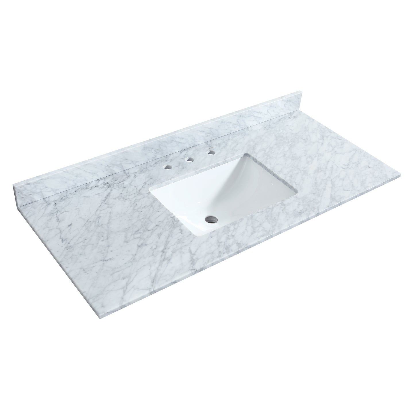 Deborah 48" Single Vanity in White, Top, Gold Trim, Medicine Cabinet