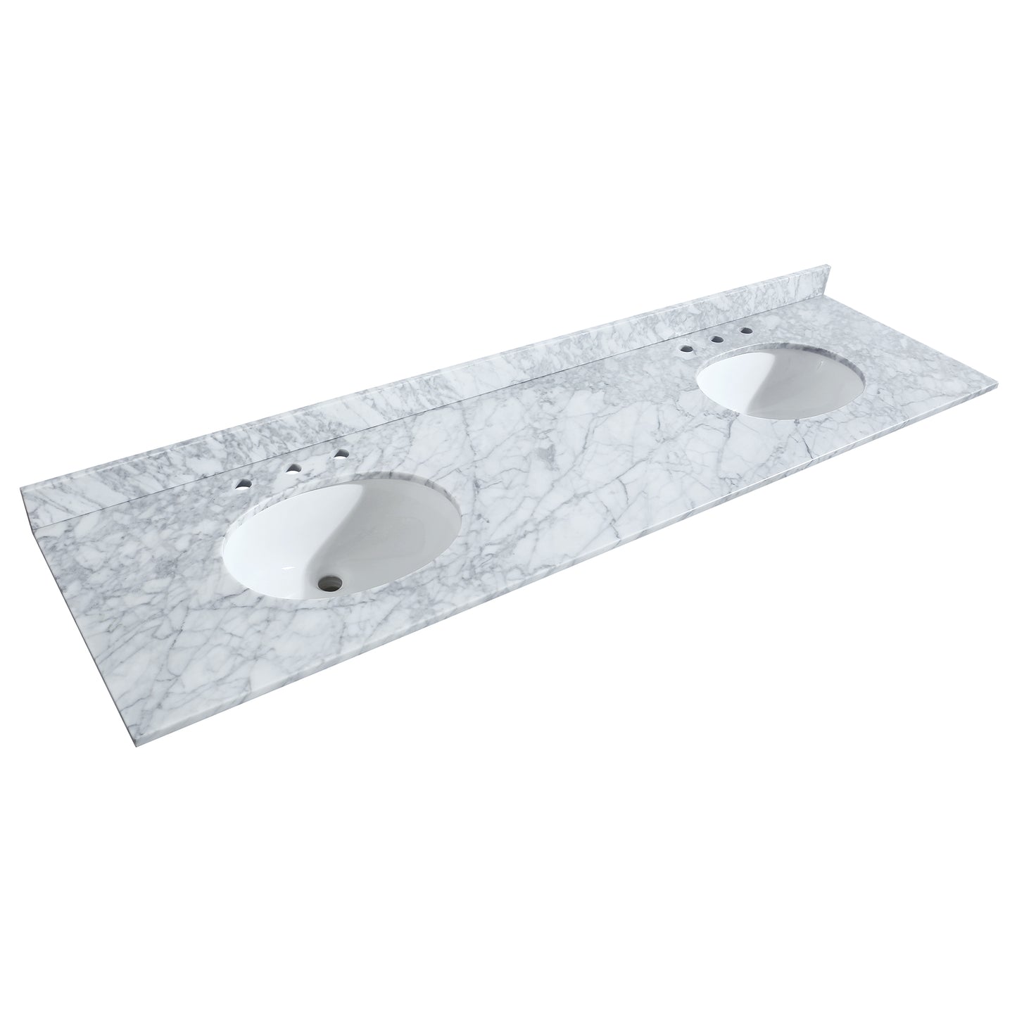 Deborah 80" Double Vanity in White, Top, Oval Sinks, No Mirrors