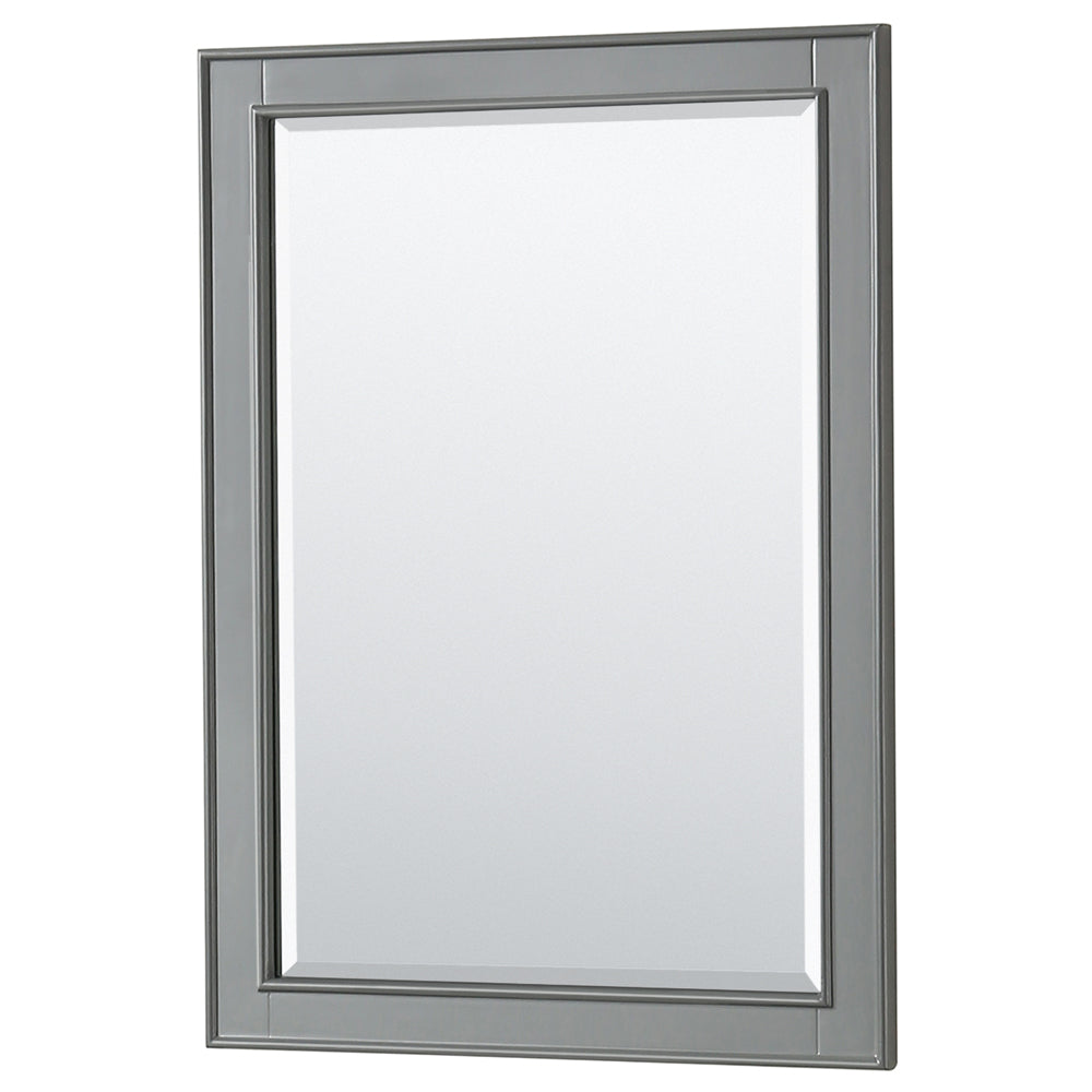 Deborah 30" Single Vanity in Dark Gray, White Cultured Marble Top, 24" Mirror