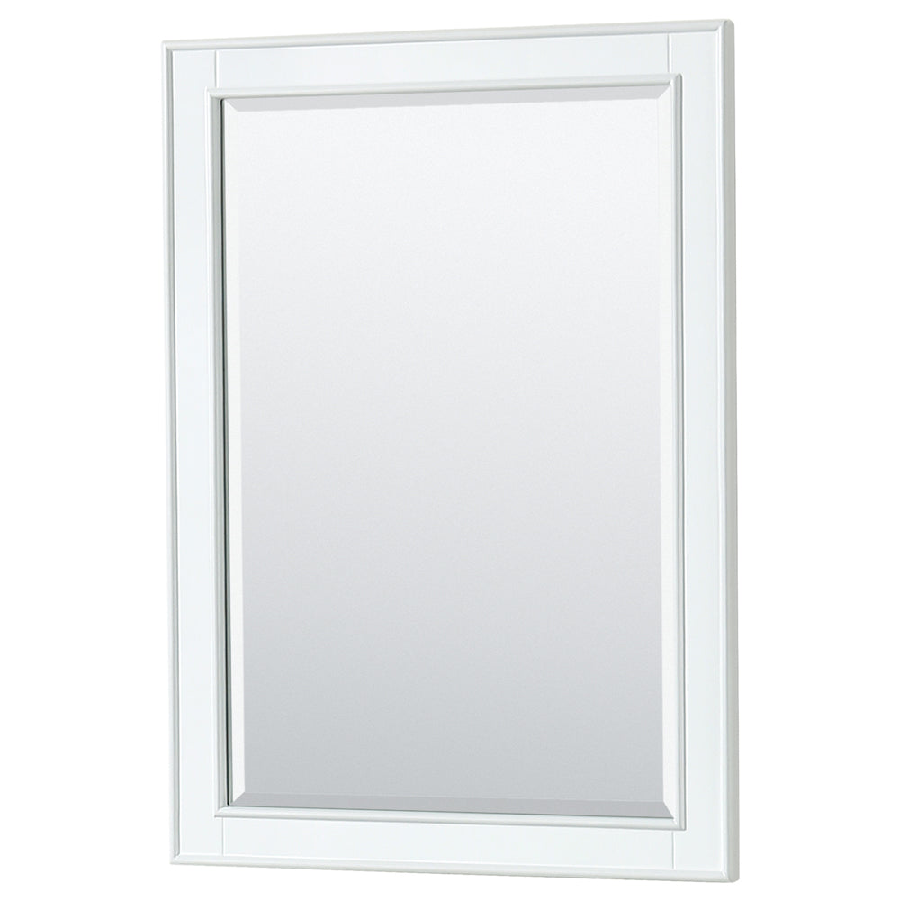 Deborah 72" Double Vanity in White, Top, Oval Brushed Gold Trim, 24" Mirrors