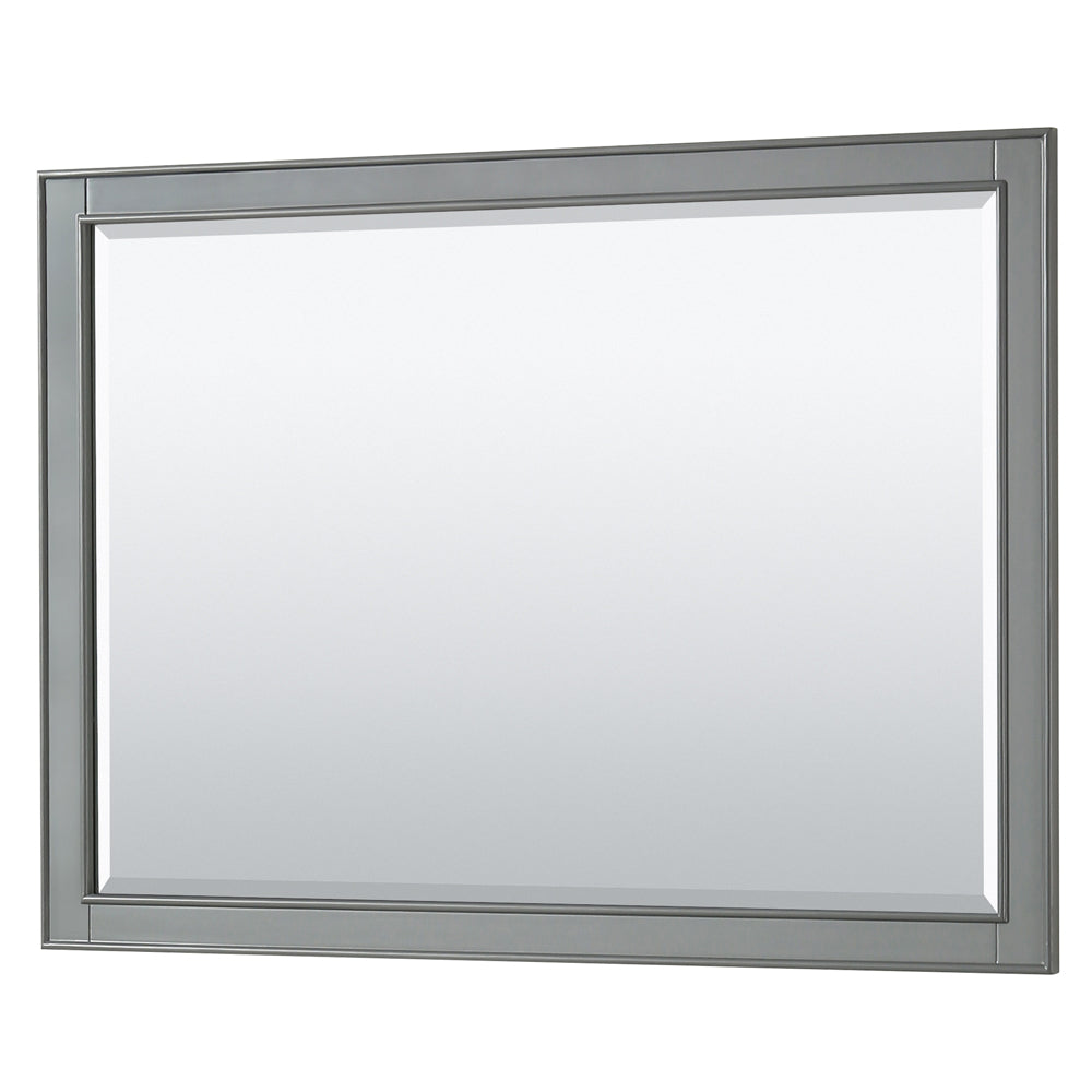 Deborah 48" Single Vanity in Dark Gray, White Cultured Marble Top, 46" Mirror