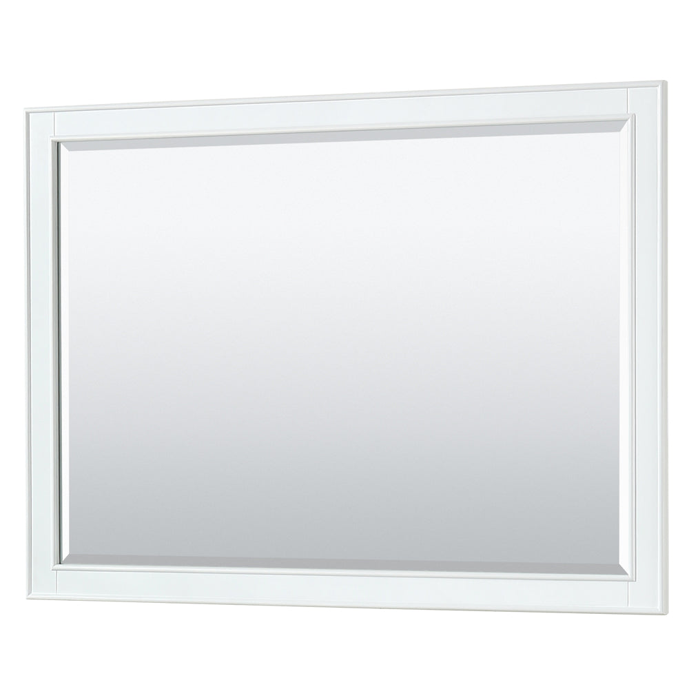 Deborah 48" Single Vanity in White, White Cultured Marble Top, Sink, 46" Mirror