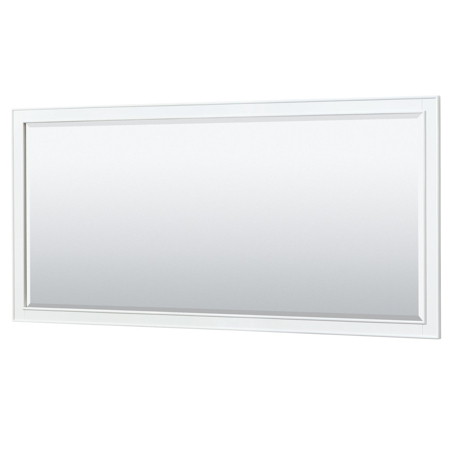 Deborah 72" Double Vanity in White, No Top, No Sinks, 70" Mirror