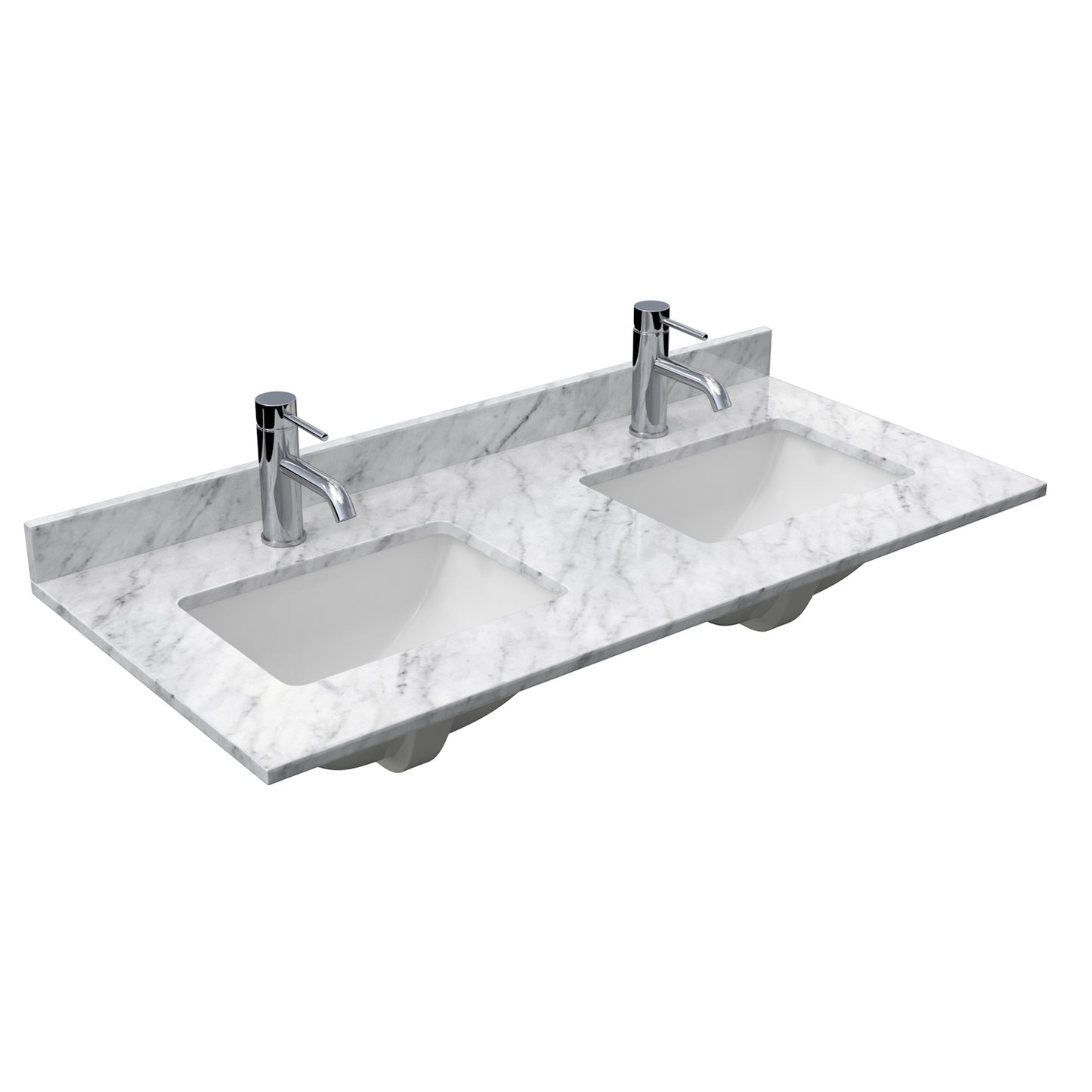 Avery 48" Double Vanity in White, Top, Square Sinks, No Mirror