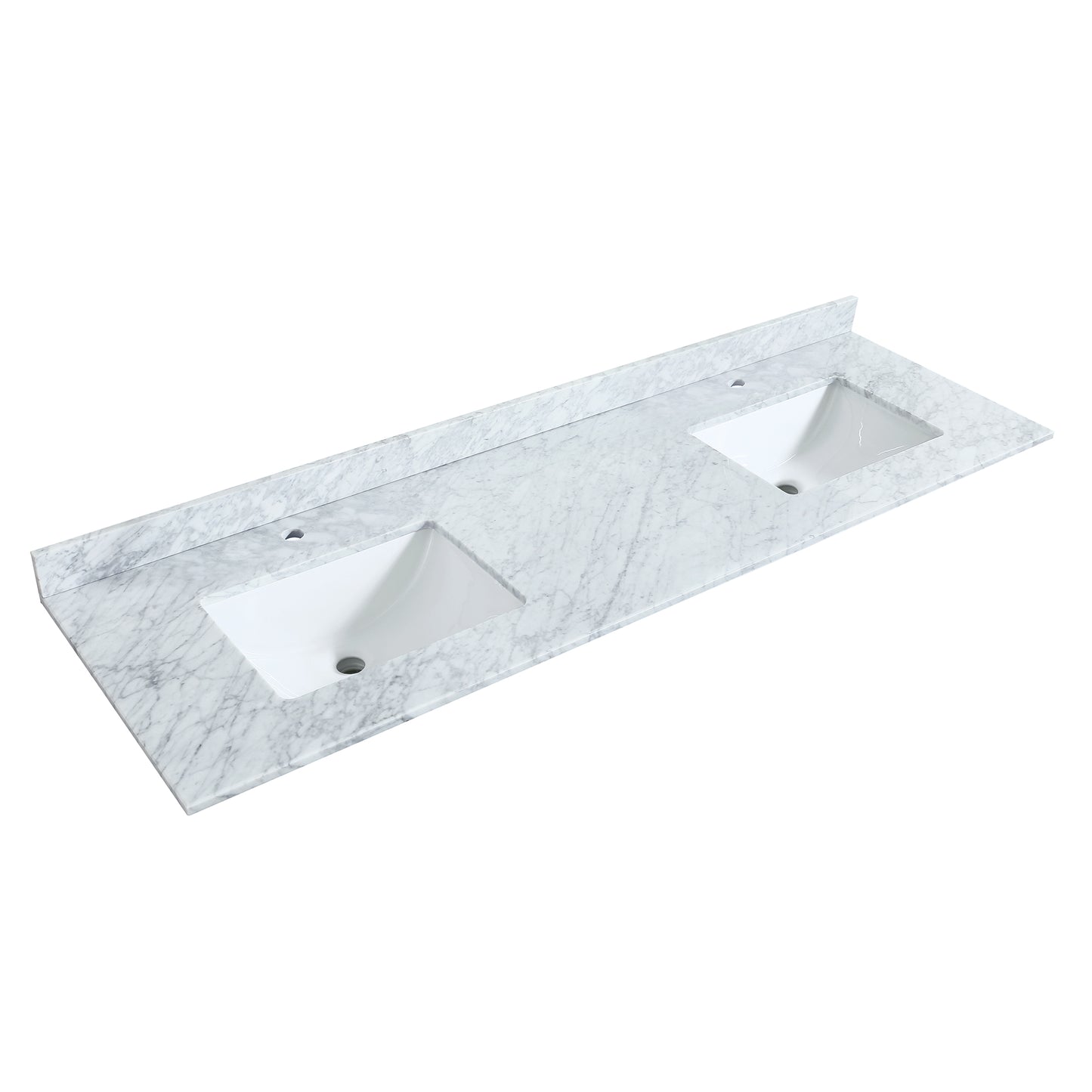 Daria 72" Double Vanity in Dark Espresso, Top, Square Sinks, 70" Mirror