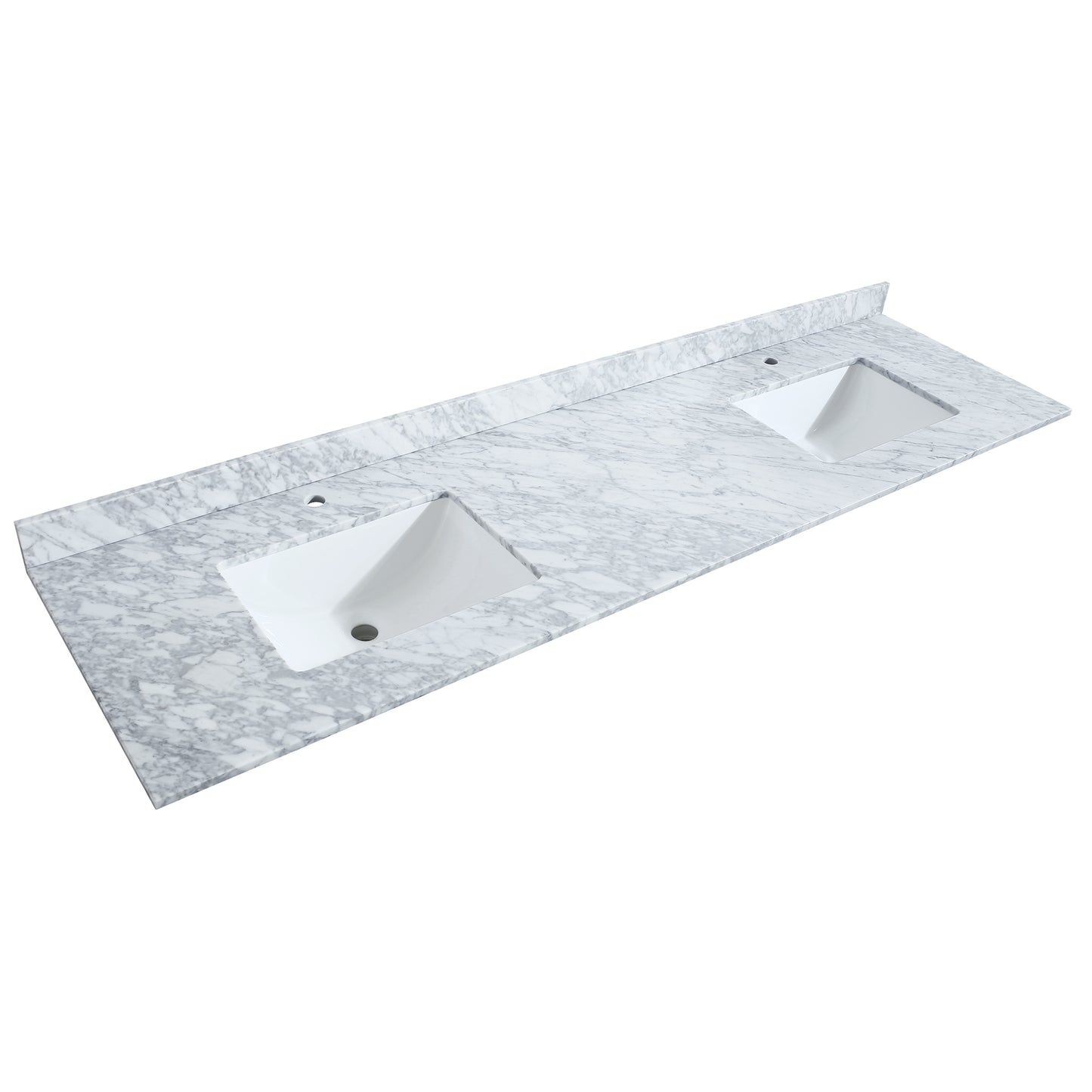 Daria 80" Double Vanity in Dark Blue, Top, Square Sinks, Medicine Cabinets