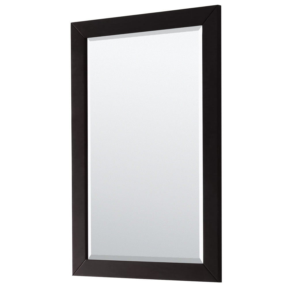 Daria 30" Single Vanity in Dark Espresso, White Cultured Marble Top, 24" Mirror