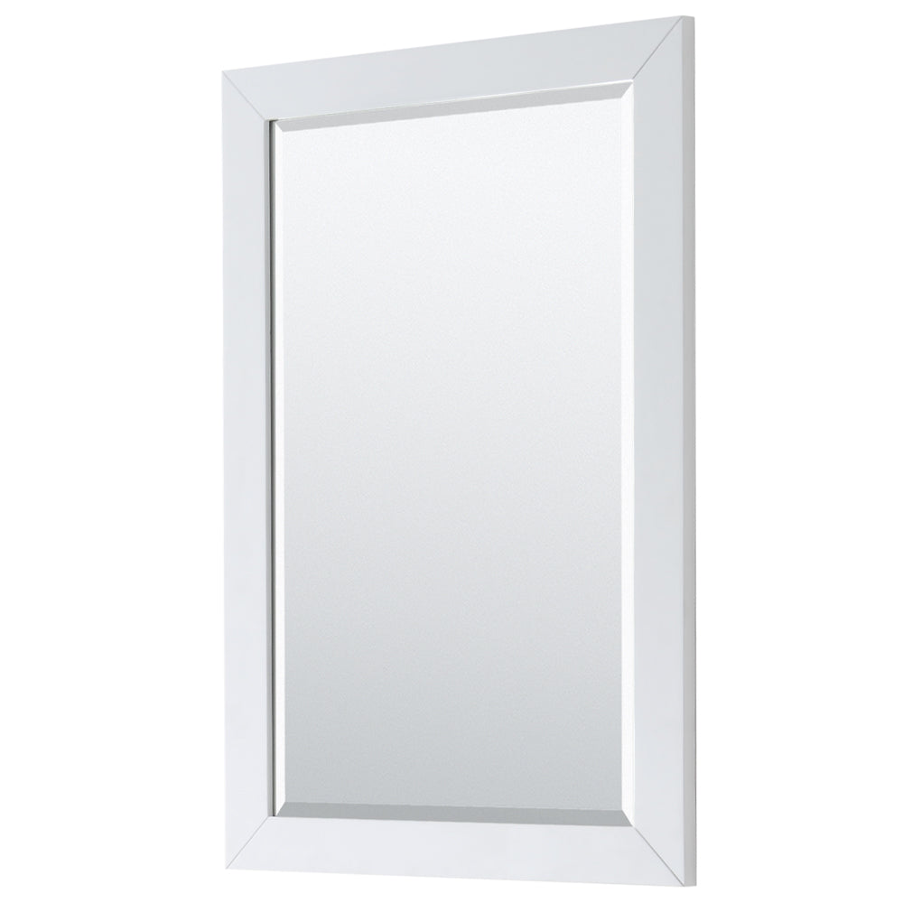 Daria 36" Single Vanity in White, No Top, No Sink, 24" Mirror, Brushed Gold Trim