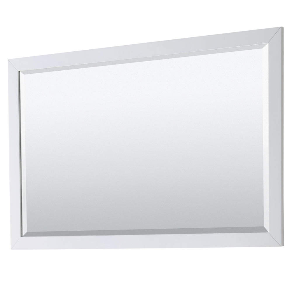 Daria 60" Double Vanity in White, Carrara Cultured Marble Top, Sinks, 58" Mirror