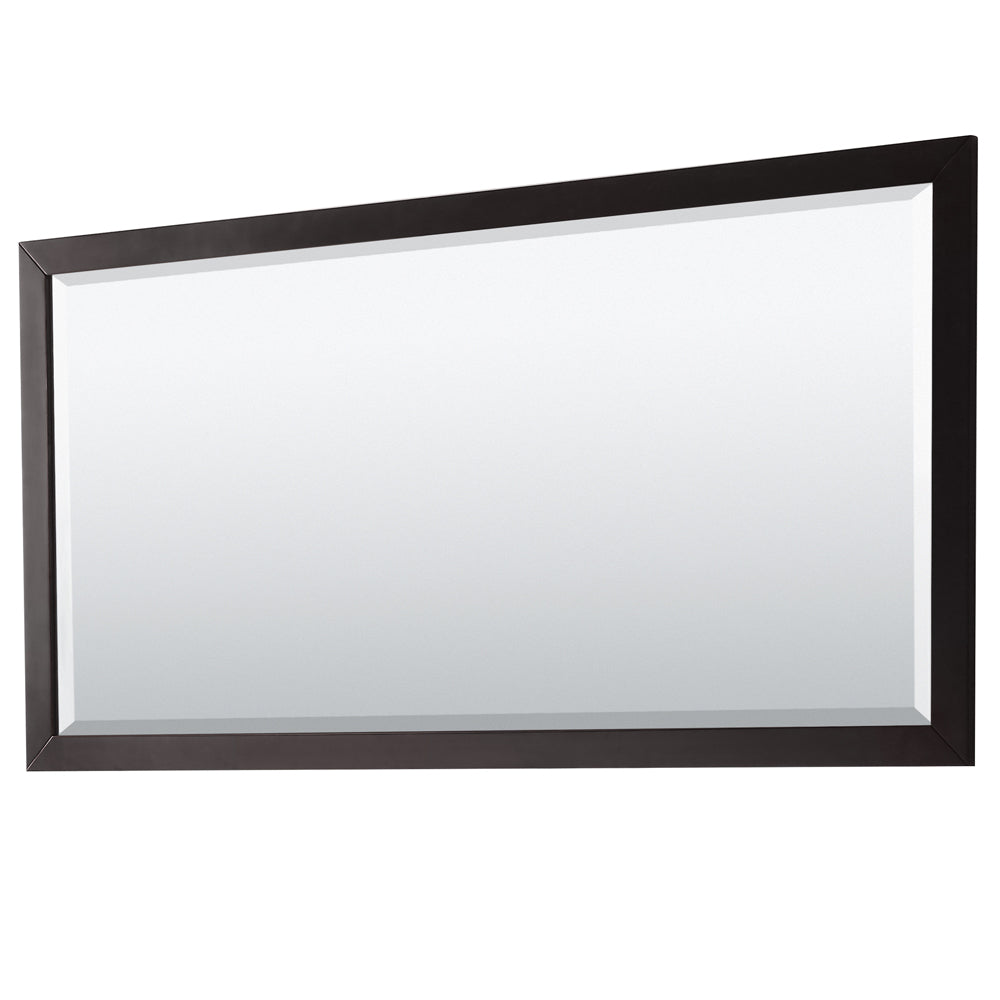 Daria 72" Double Vanity in Dark Espresso, White Cultured Marble Top, 70" Mirror
