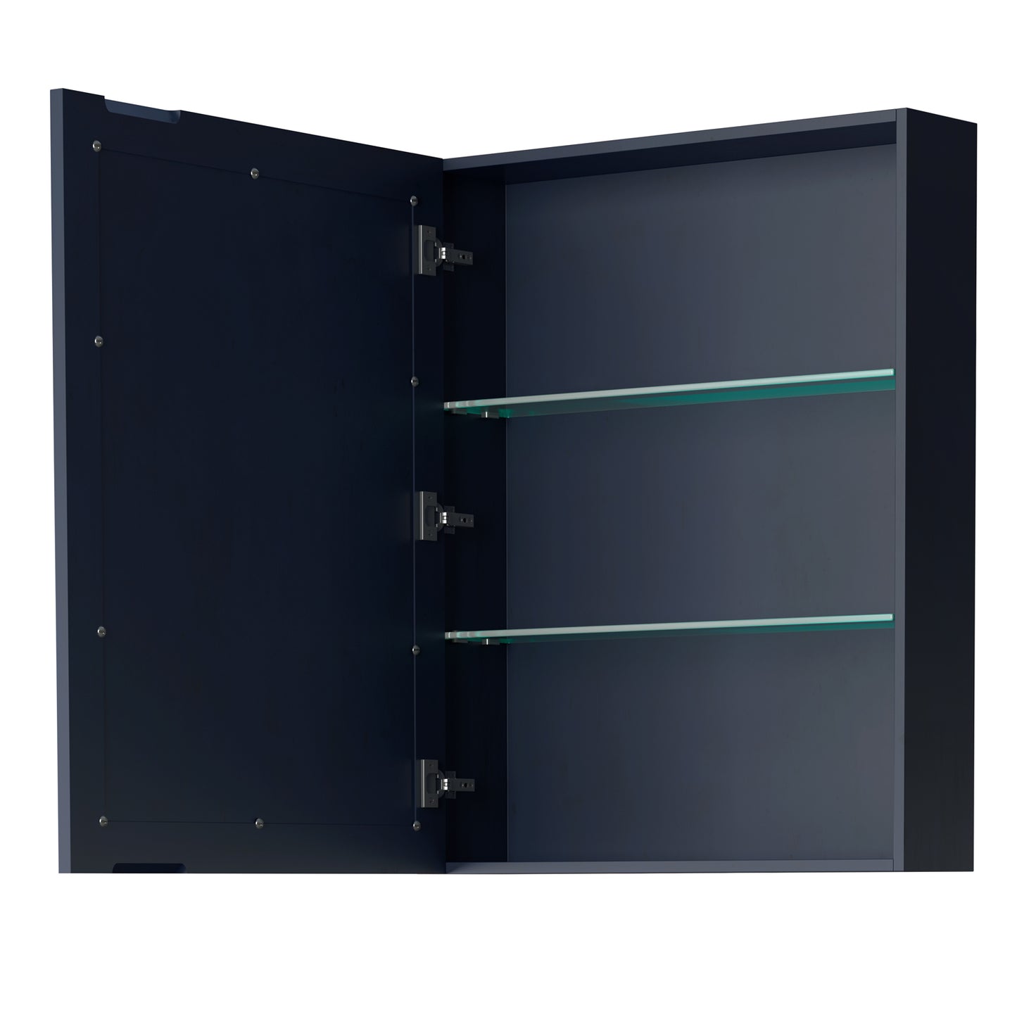 Daria 30" Single Vanity in Blue, White Cultured Marble Top, Medicine Cabinet