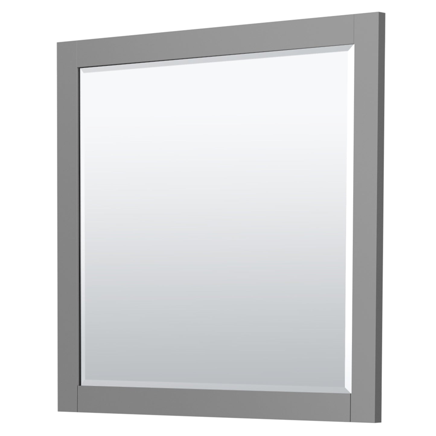 Miranda 36" Dark Gray Single Vanity, 1.25" White Top, Gold Trim, 34" Mirror