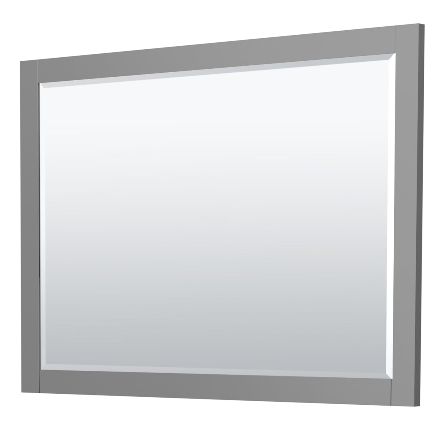 Miranda 54" Single Vanity in Dark Gray, White Marble Top, Black Trim, 46" Mirror