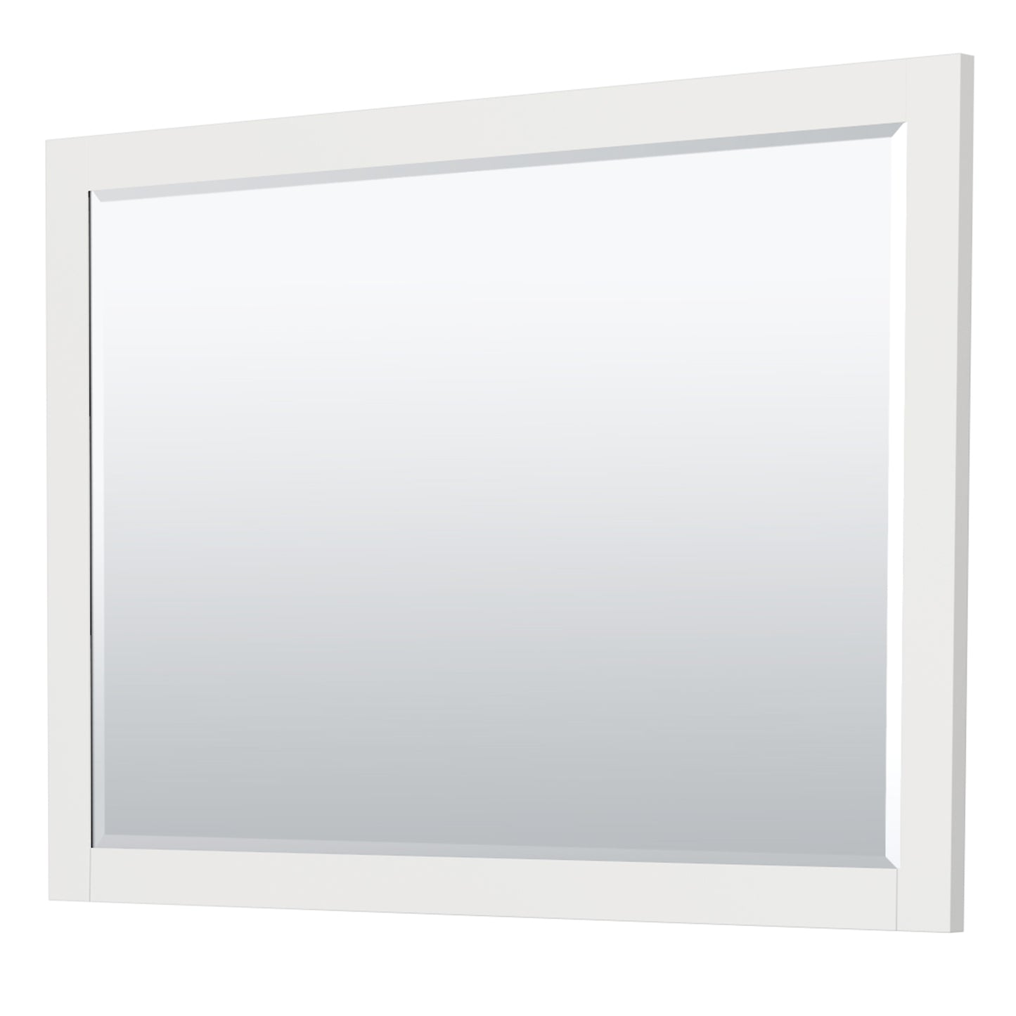 Miranda 48" Single Vanity in White, Carrara Marble Top, Gold Trim, 46" Mirror
