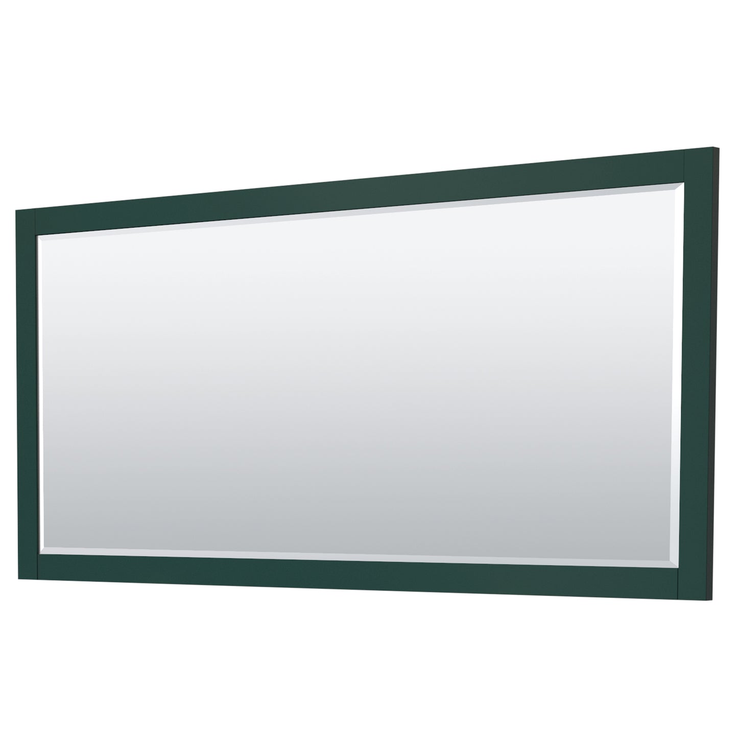 Miranda 84" Double Vanity in Green, Top, Square Matte Black Trim, 70" Mirror