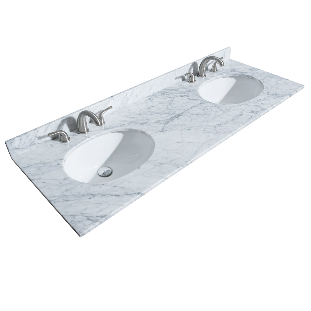 Margate 60" Double Vanity in Dark Gray, Top, Oval Sinks, No Mirror