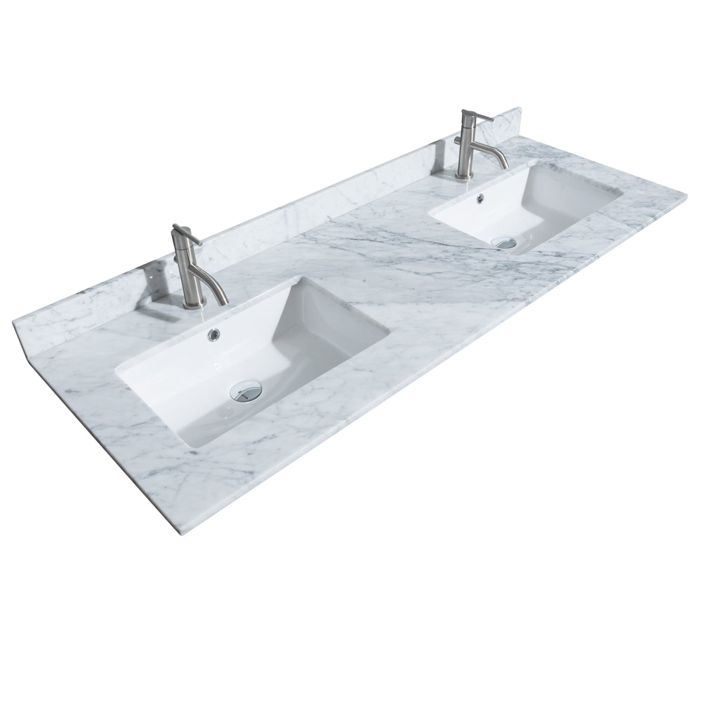 Margate 60" Double Vanity in Dark Gray, Top, Square Sinks, No Mirror