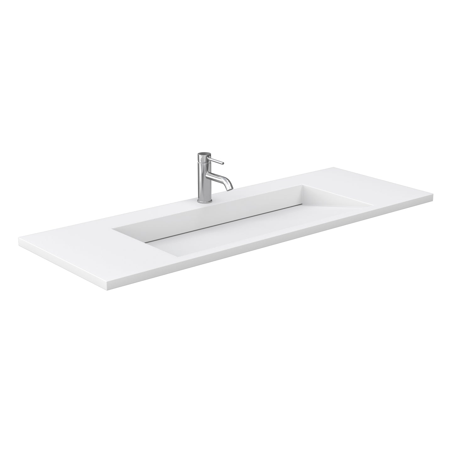 Miranda 60" Single Vanity in Green, 1.25" White Top, Integrated Nickel Trim