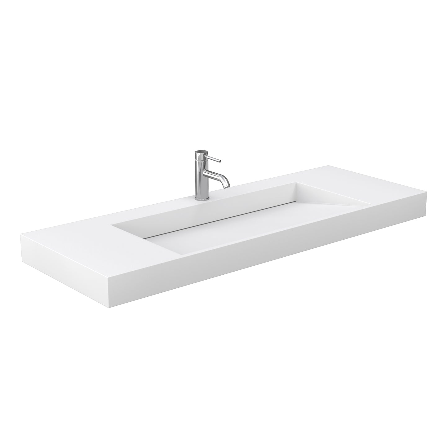 Miranda 60" Single Vanity in White, 4" White Top, Integrated Matte Black Trim