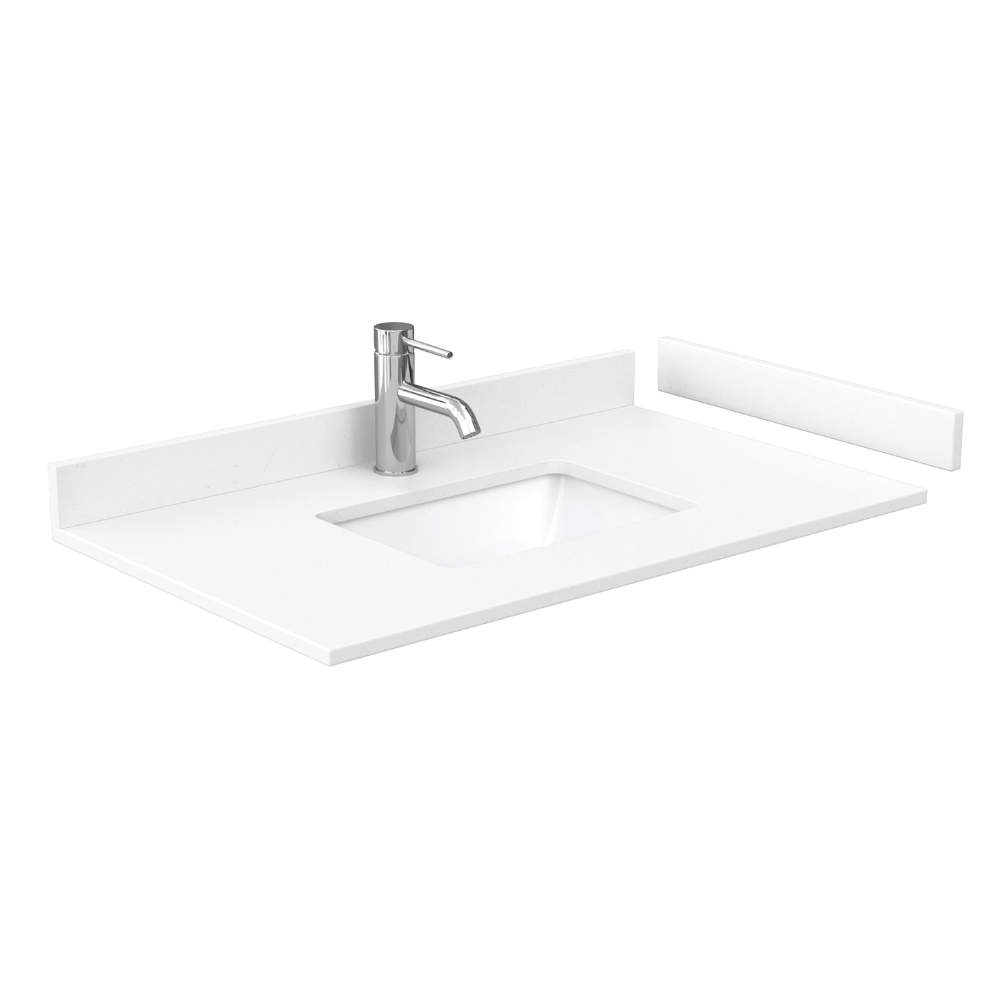 Strada 36" Single Vanity in Green, White Marble Top, Sink, Nickel Trim